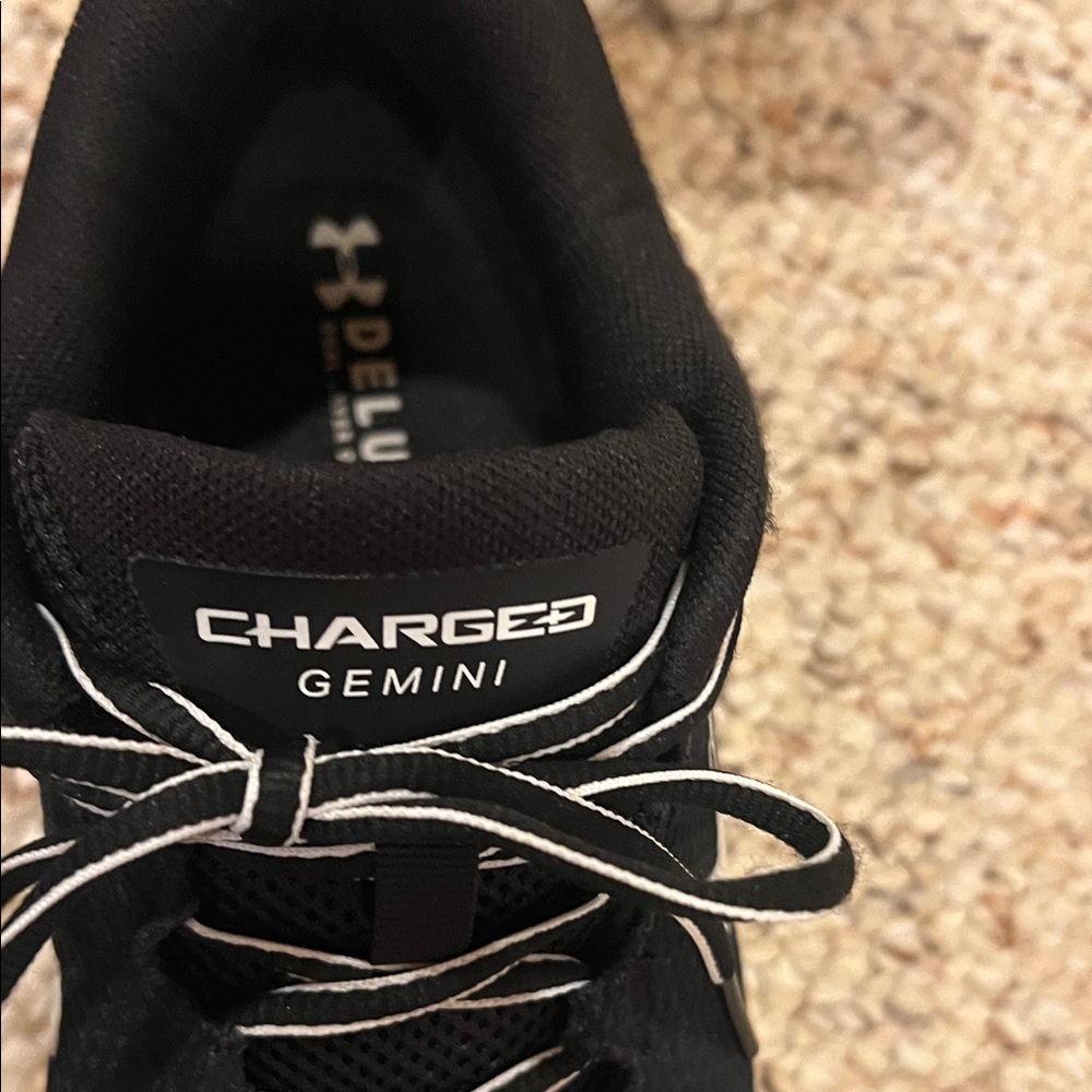 Under Armour Womens Black with White Logo Athletic Sneakers - Picture 5 of 5